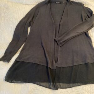 NIC+ZOE Charcoal Open Front Cardigan